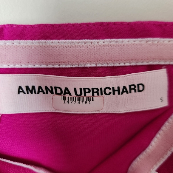 Amanda Uprichard | Mandy Strapless Side Slit Midi Dress in Hot Pink - Size S - Picture 10 of 11